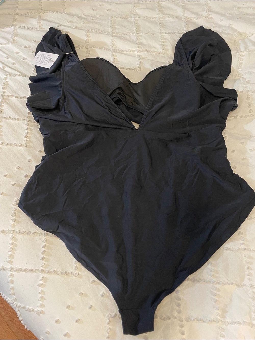 B2prity One Piece Ruffle Sleeve V Neck Tummy Control Cutout Monokini Slimming - Picture 5 of 8